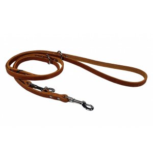 BAFPET Vodítko přepínací ZUBR mastná kůže (14 mm x 240 cm) koňak