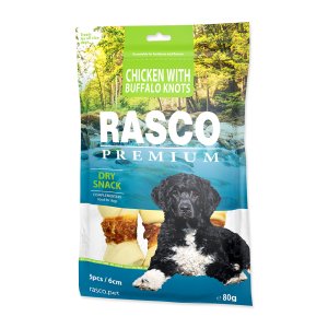 Pochoutka RASCO Premium uzle bůvolí 6 cm obalené kuřecím masem 80 g