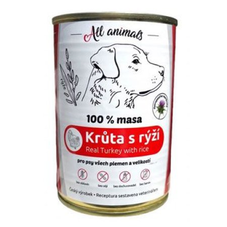 All Animals DOG Krůtí mleté s rýží 400g