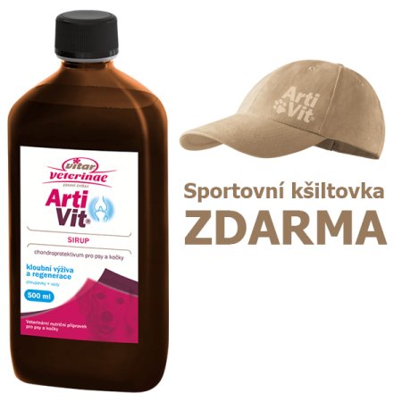 VITAR Veterinae Artivit Sirup 500 ml + kšiltovka béžová