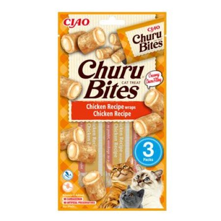 Churu Cat Bites Chicken wraps&Chicken Purée 3x10g