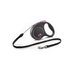 Vodítko Flexi Black Design S lanko 5m/12kg růžová