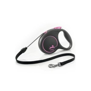 Vodítko Flexi Black Design M lanko 5m/20kg růžová