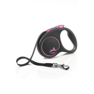 Vodítko Flexi Black Design S pásek 5m/15kg růžová