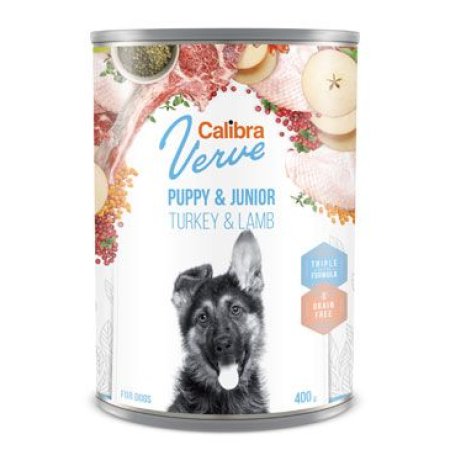 Calibra Dog Verve konz.GF Junior Turkey&Lamb 400g