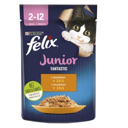 Felix Fantastic Junior kapsička s kuřetem v želé 26 x 85 g