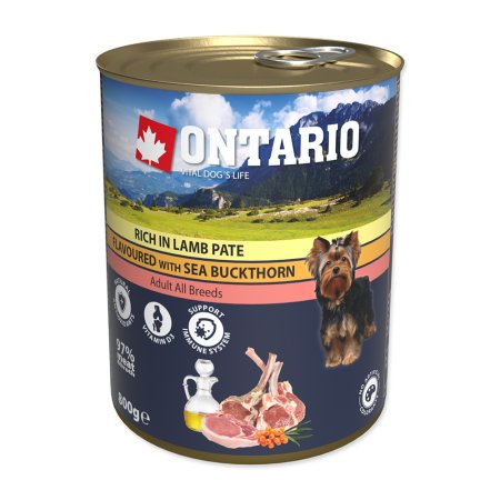 Konzerva ONTARIO Rich In Lamb Pate Flavoured with Sea Buckthorn 800g