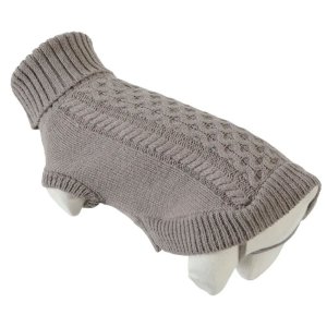 Obleček svetr rolák pro psy MEGEVE šedohnědý 40cm Zolu