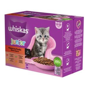 Whiskas kapsička Junior mixovaný výběr ve šťávě 12 x 85 g
