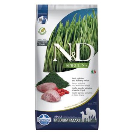 N&D SPIRULINA DOG Adult M/L Lamb & Wolfberry 7kg