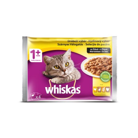 Whiskas kapsička Drůběží výběr ve šťávě 4 x 85 g