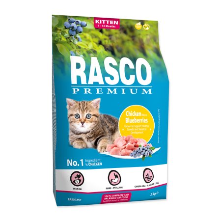 RASCO Premium Cat Kibbles Kitten, chicken, blueberries 2 kg