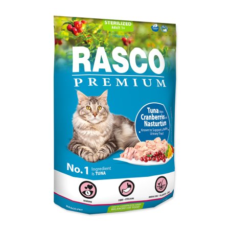 RASCO Premium Cat Kibbles Sterilized, Tuna, Cranberries, Nasturtium 400 g