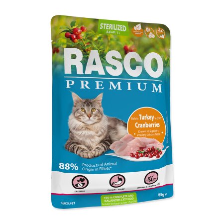 Kapsička RASCO Premium Cat Pouch Sterilized, Turkey, Cranberries