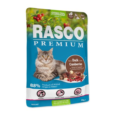 Kapsička RASCO Premium Cat Pouch Sterilized, Duck, Cranberries 85 g