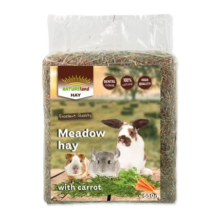 Seno NATURE LAND Meadow Hay s mrkví 650 g