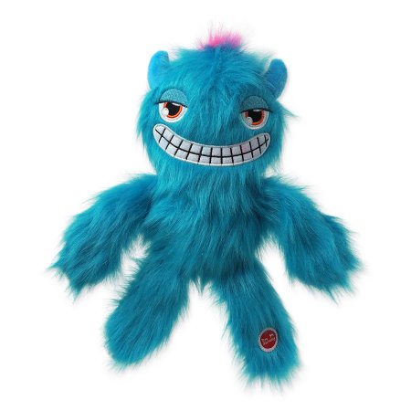 Hračka DOG FANTASY Monsters chlupaté strašidlo pískací modré 35cm