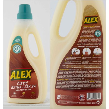 Alex čistič extra lesk 2v1 na dřevo 750 ml