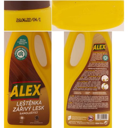 Alex leštěnka zářivý lesk na dřevo, laminát 750 ml