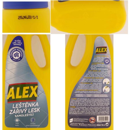 Alex leštěnka zářivý lesk na vinyl, dlažbu, lino 750 ml