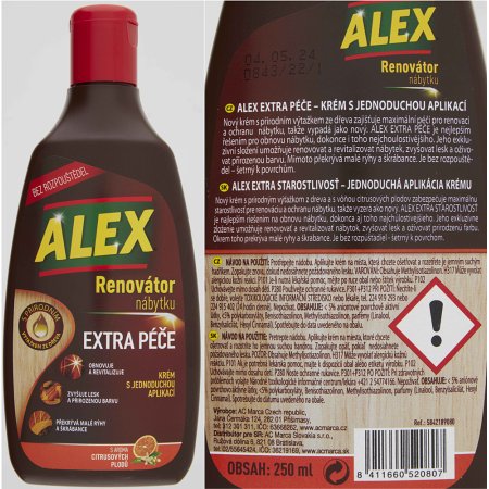 Alex renovátor nábytku extra péče, krém 250 ml