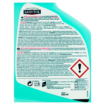 Sanytol dezinfekce odmašťující čistič na kuchyně 500 ml