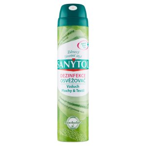 Sanytol dezinfekce osvěžovač vzduchu ploch a textilií mentolová vůně 300 ml