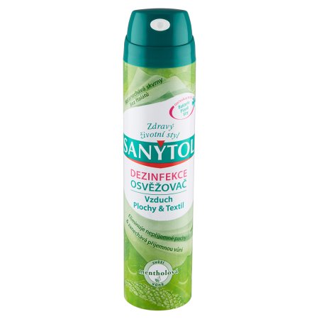 Sanytol dezinfekce osvěžovač vzduchu ploch a textilií mentolová vůně 300 ml