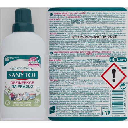 Sanytol dezinfekce na prádlo aloe vera 500 ml