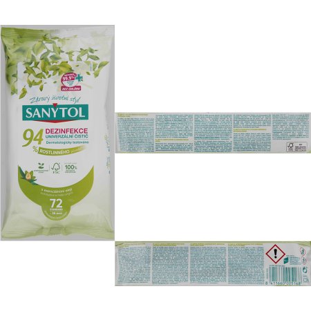 Sanytol dezinfekce 94% rostlinného původu utěrky 2 x 36 ks