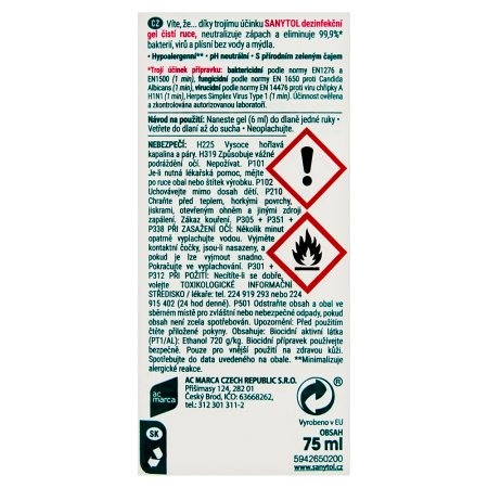 Sanytol dezinfekční gel na ruce 75 ml