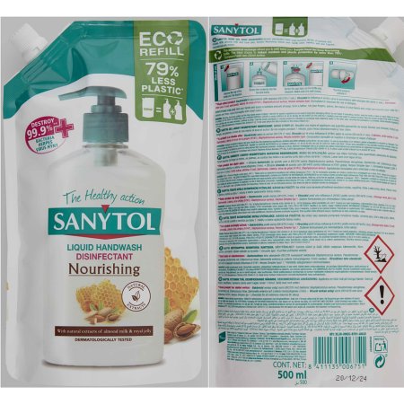 Sanytol dezinfekční mýdlo vyživující náhradní náplň 500 ml 