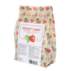 Pochoutka pro koně DELIZIA Candy, jahoda-máta 600g