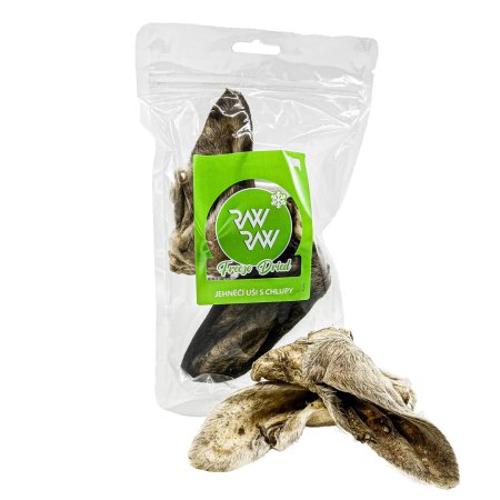 RAW RAW Freeze Dried Jehněčí uši s chlupy 2ks