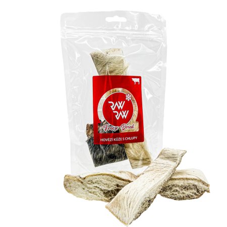 RAW RAW Freeze Dried Hovězí kůže s chlupy 60g