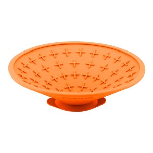 LickiMat Splash lízací miska s přísavkou oranžová 19 cm