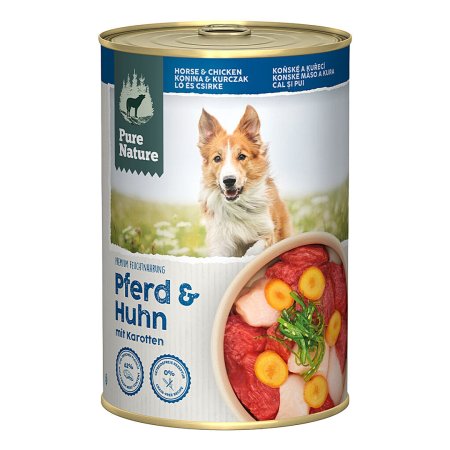 Pure Nature Dog Adult konzerva Koňské a Kuře 400g