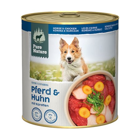 Pure Nature Dog Adult konzerva Koňské a Kuře 800g