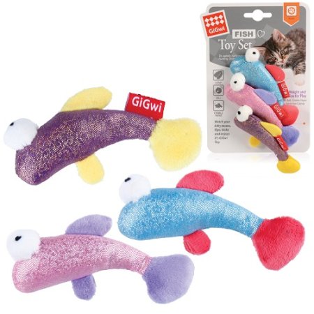 GiGwi Fish Toy Set 3 různé druhy, 3ks/ karta