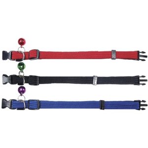 Nylonový obojek s rolničkou a sponou, 1x22-33cm