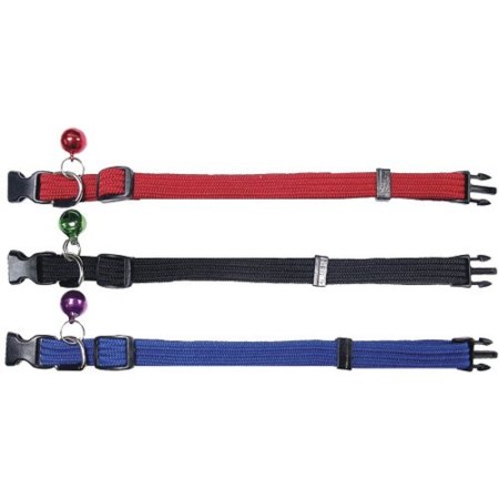 Nylonový obojek s rolničkou a sponou, 1x22-33cm