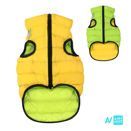 AiryVest bunda pro psy žlutá/zelená S 40