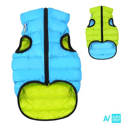 AiryVest bunda pro psy modrá/zelená M 45