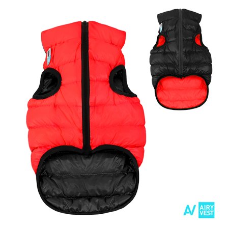 AiryVest bunda pro psy červená/černá XS 25