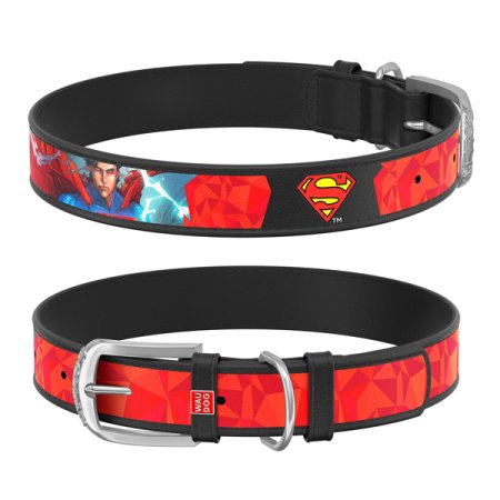 WAUDOG obojek kožený DC Superman (29-38cm/2cm)