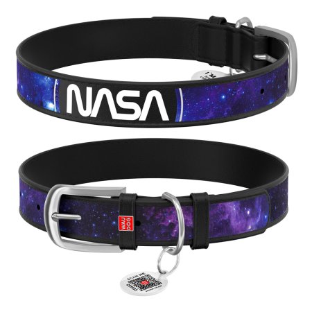 WAUDOG obojek kožený NASA21 černý (27-36cm/1,5cm)