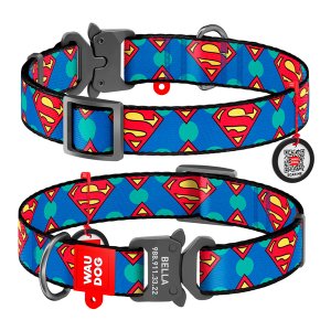 WAUDOG obojek nylonový DC Superman Logo Fastex QR (28-40cm/2cm) 