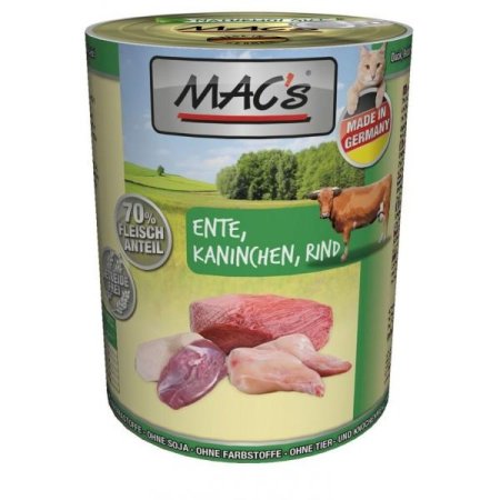 MACs Cat konzerva kachna, králík, hovězí 800g