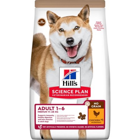 Hill’s Science Plan No Grain Medium Adult Dog Food Chicken 2,5 kg (EXPIRACE 11/2023)