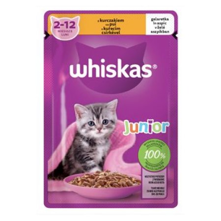 Whiskas kapsička Junior s kuřecím v želé 85 g